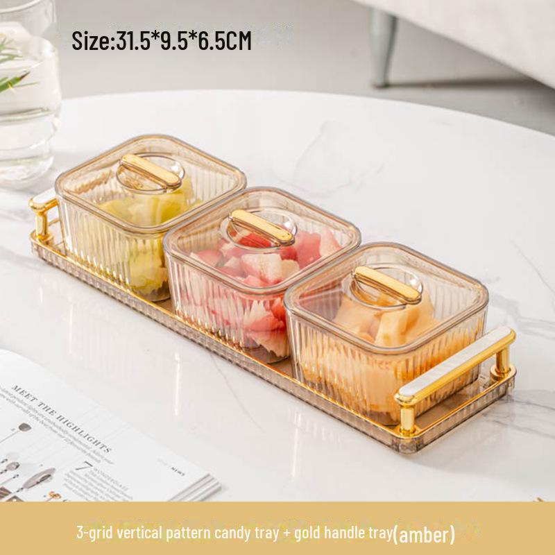 Прозрачная тарелка для закусок и фруктов для гостиной - коробка для демонстрации конфет, орехов и сухофруктов