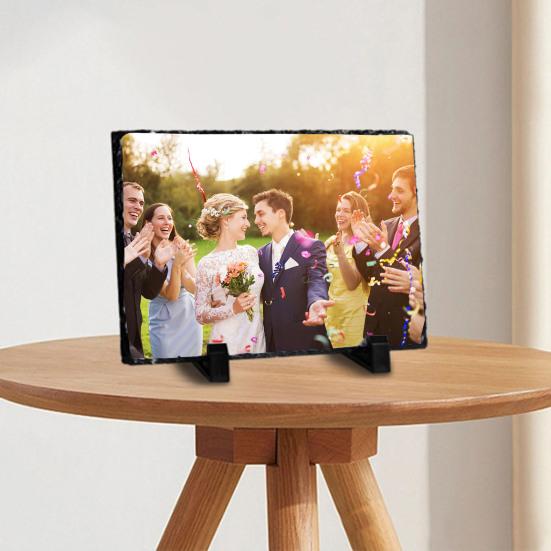 Сублимационный сланец Теплопередача Камень Фоторамка с Подставкой Термо