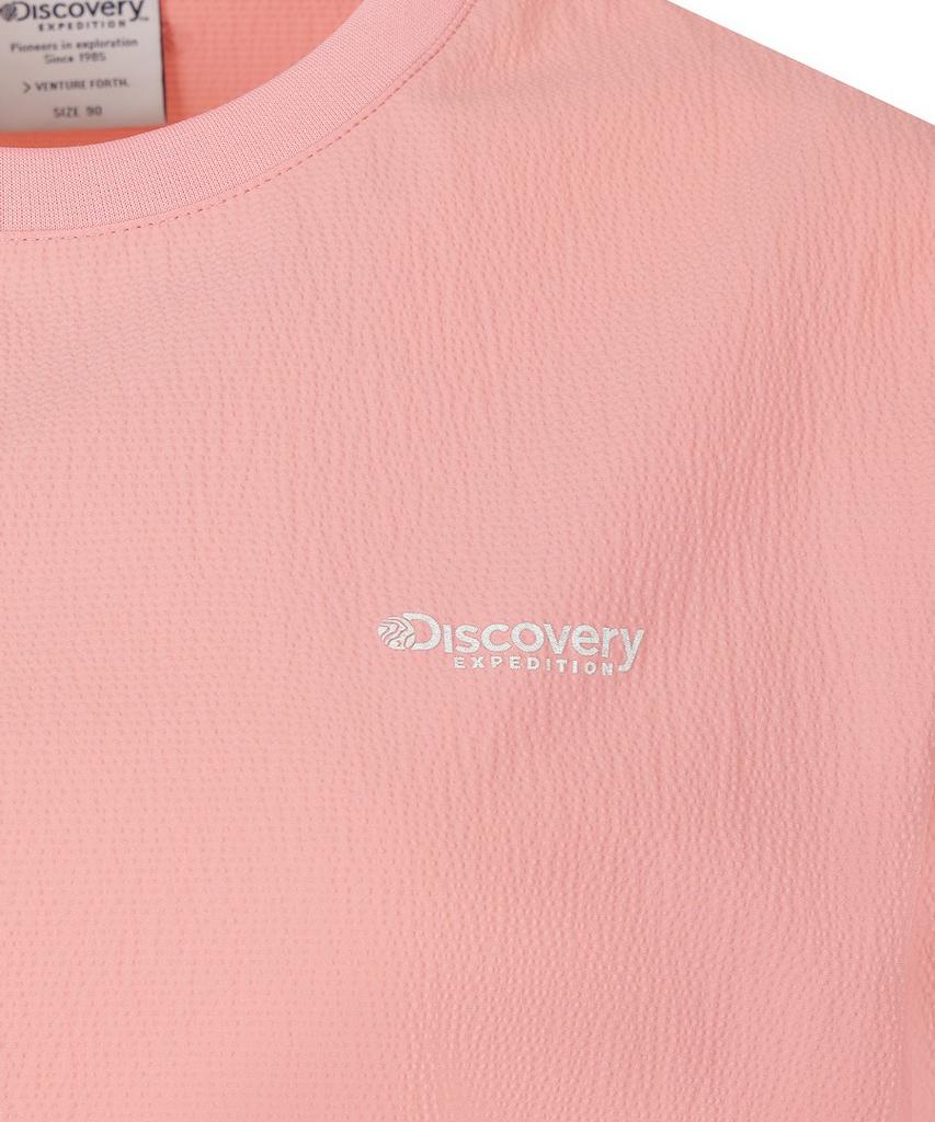 DISCOVERY EXPEDITION Women'S Seersucker Woven Short Sleeve T-Shirt (Peach)