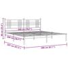 Металлический каркас кровати с изголовьем Белый 200 x 200 см