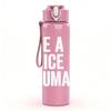 1PC Be A Nice Human Simple Slogan Print 750ml Color Plastic Sports Water Bottle Leakproof Flip Straw Lid Suitable for Sports Office Home Use