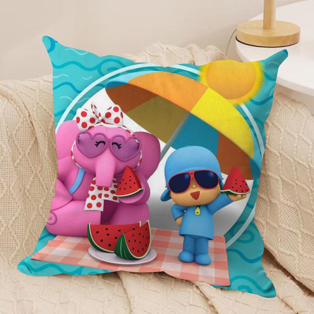 Мультяшная Милая Наволочка P-Pocoyo Шелковистый Короткий Плюш Двусторонняя Печатная Наволочка для Дивана Все Сезоны Домашний Декор Подарок