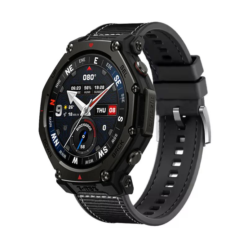 22-мм композитный силиконовый ремешок для Amazfit T-Rex3 Pro 48 мм Плетеный нейлоновый браслет для Amazfit Helio/Bip 6-5/Balance 2 Спортивный ремешок