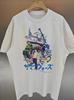 Classic Anime Character Print Shortsleeved Casual Loose Tshirt Retro Sports Streetwear Daily Loose Oversized Cotton Top Unisex