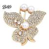 Butterfly Brooch Pins Women Pin, Shape Lapel Pin with Animal Coats Faux Pearls Rhinestones, Jewelry Accessory for Dresses Jackets Decorative Alloy