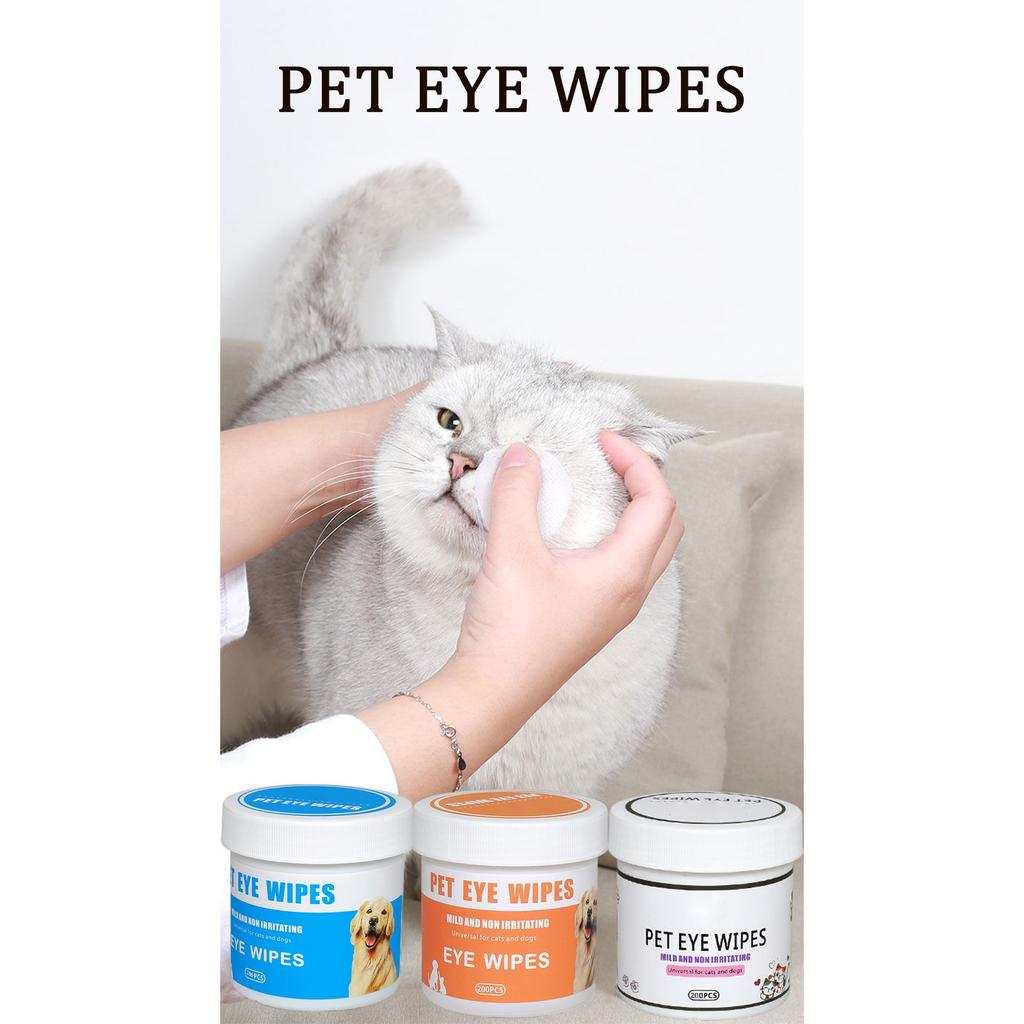 Dog Eye Wipes 200 Tablets Pack, Eye Cleaner For Dogs And Cats, Pet Tear Stain Removal Wipes, Dog Eye Cleaning Wipes, Eye Cleaning Pads, Odorless260ml