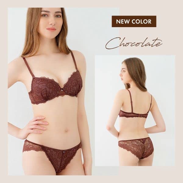 Cher Mon Cher Pigeon La La Chante Flower Bra and Shorts Set BCDEF All Lace Back Lace [Mon Pigeon] (OR-Orange, B70-M)