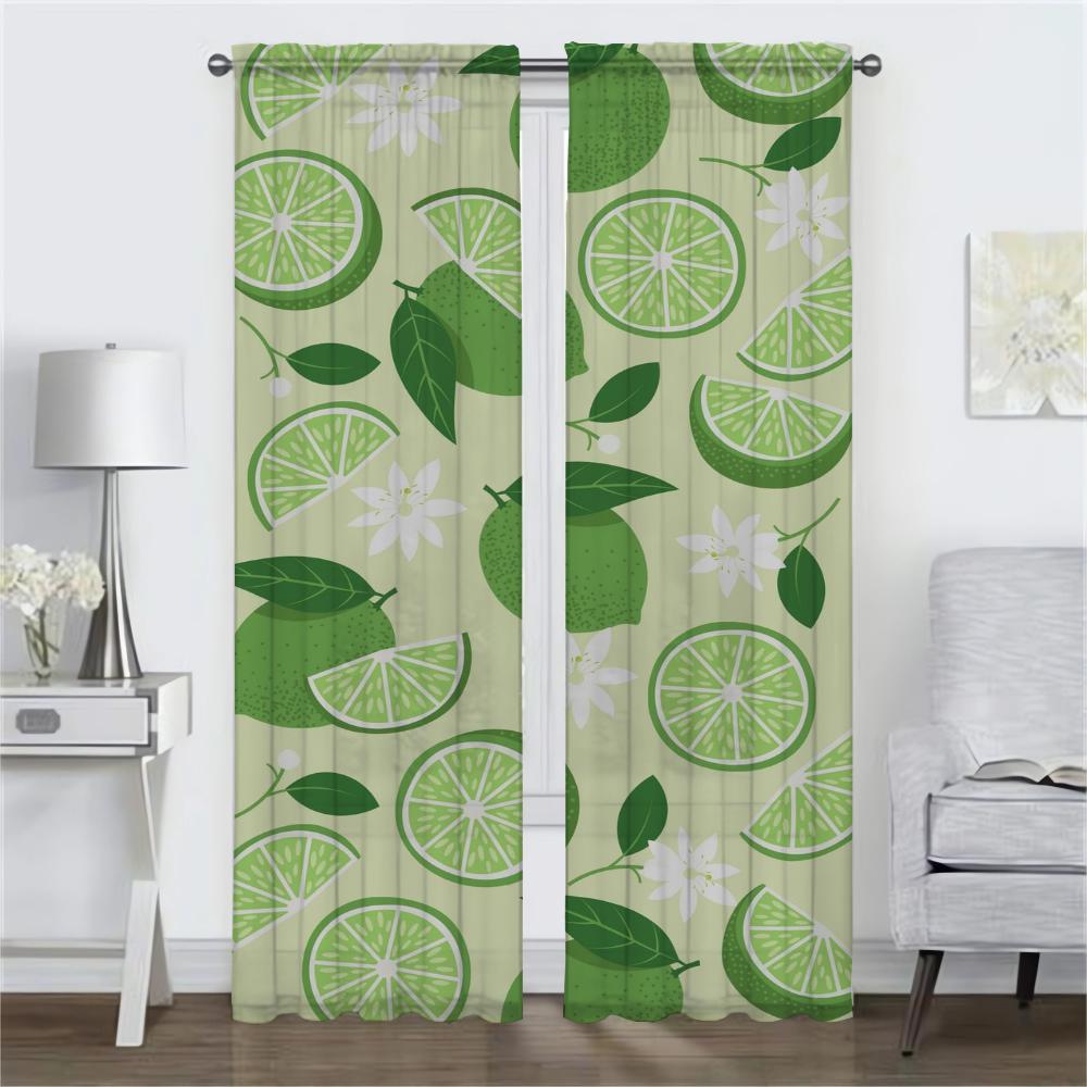 Modern Living Room Curtains for Camera Fruit Tulle for Bedroom Shades Partition Window Curtain Blackout Curtains 2 Pieces Child