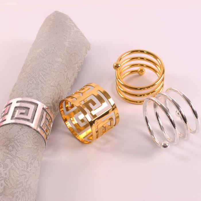 6pcs Serviette Rings Alloy Napkin Holder West Dinner Towel Napkin Ring Party Decoration Table Decor