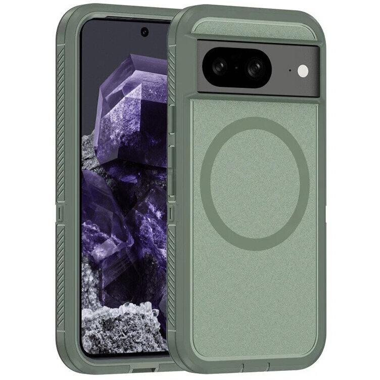 Case with frame for Google Pixel 8, for MagSafe, green