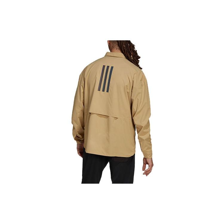 Мужская куртка adidas Terrex C Myshelter W.r с принтом Logo Stripe, с воротником, цвет хаки, H48571