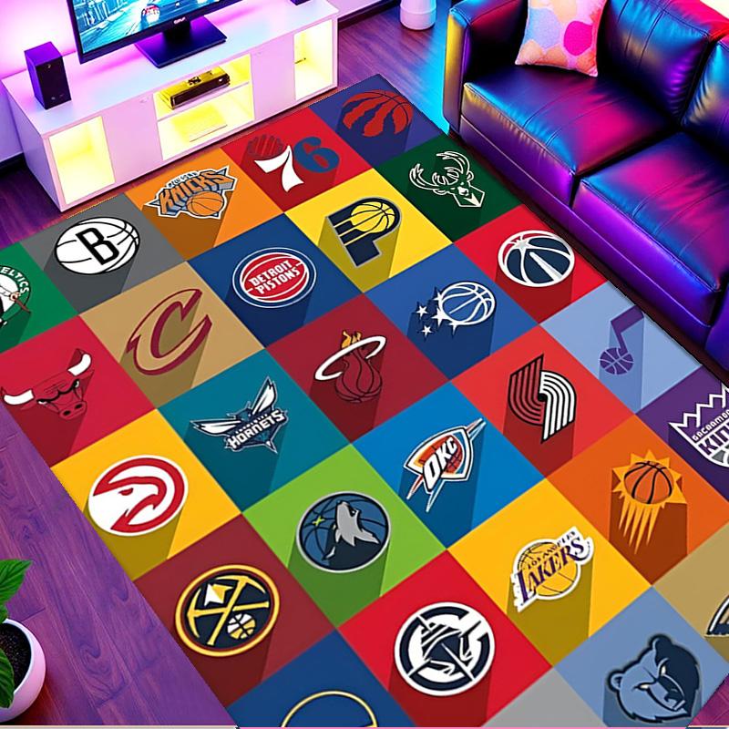 NBA basketball Print Rug, Washable Floor Carpet, For Entryway Dorm Laundry Room Office Study, Home Decor Birthday Christmas Gift