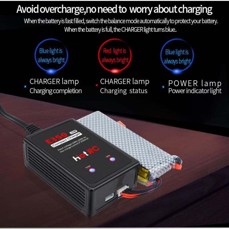1 шт. HotRC E350 Pro 7,4 В/11,1 В Lipo зарядное устройство 2s 3s Зарядное устройство для аккумуляторов 25 Вт 2000 мА для RC