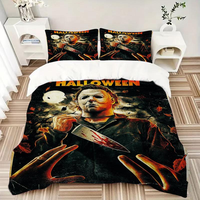 Halloween Horror Movie Poster Print 3Pcs Bedding Setduvet Cover With 2 Bedropillowcase Home Birthday Gift