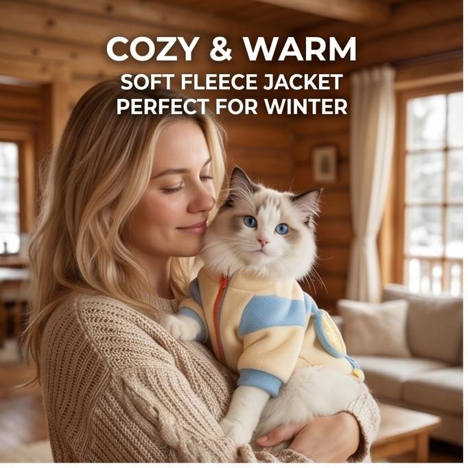 Fashion Patchwork Warm Cat Cotton Coat Anti Shedding Autumn Winter Clothes For Small Cats Cold Weather Indoor Outdoor Use