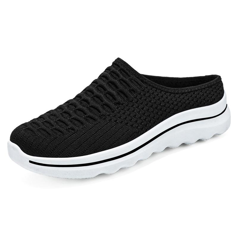 Женская обувь летняя новая однопедальные шлепанцы для улицы fly-woven дышащие с закрытым носком полуботинки на мягкой подошве легкие повседневные туфли оптом