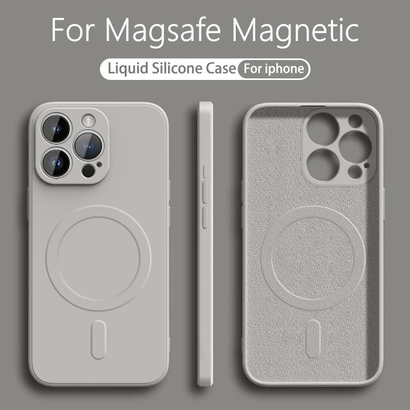 Для Magsafe Магнитный Беспроводной Зарядный Чехол Для iPhone 17E Air 17 16 15 14 13 12 11 Pro Max Mini 16E Plus Жидкий Силиконовый Чехол