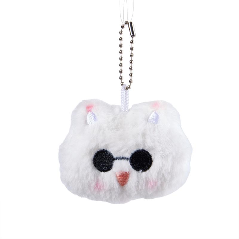 Kawaii Q-версия, аниме, пискливый кот, брелок с шариком, мультяшная плюшевая кукла, подвеска, брелок, милые игрушки, периферийные устройства в стиле аниме, подарки для фанатов
