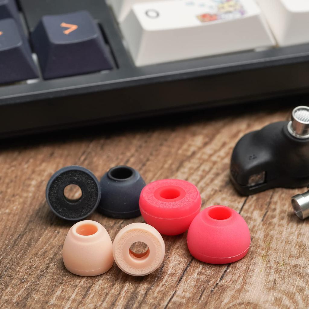 HiFiGo SeeAudio x Zeos Render Наушники-вкладыши с силиконовыми насадками из пены с эффектом памяти для комфорта и изоляции, внутриканальные мониторные наушники (Красный-L (3 пары))