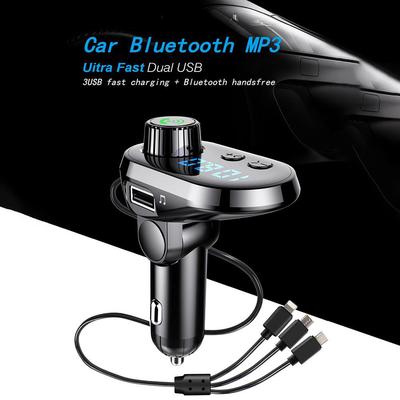 Автомобильный MP3-плеер Bluetooth 5.0 FM-передатчик Комплект громкой связи 3.1A USB Автомобильное зарядное устройство IOS Android Type C