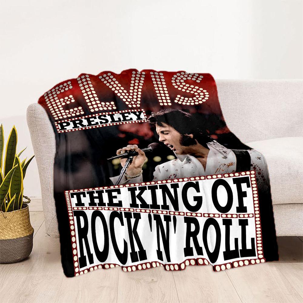 Elvis Presley: Rock 'n' Roll King Blanket Comfortable Suitable for Bedding Chair Bed Four Seasons Universal Digital Print