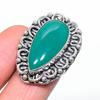 Зеленый Оникс Ручной работы 925 Стерлинговое Серебро Ювелирное Кольцо Размер 6 e8V37