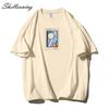 Shellsuning Oversized Cotton Graphic T Shirts Men Summer Soft Loose Short Sleeve Tees Women Fashion All-match Pullover Tops Female