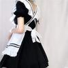 Black Cute Lolita Maid Costumes Girls Women Lovely Maid Cosplay Costume Dress