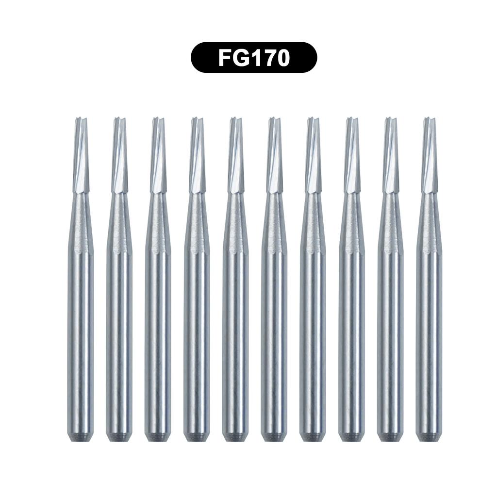 10Pcs/Box WellCK FG Dental Carbide Burs Dia 1.6mm For High Speed Tungsten Steel Burs FG330 FG556 FG245 FG34