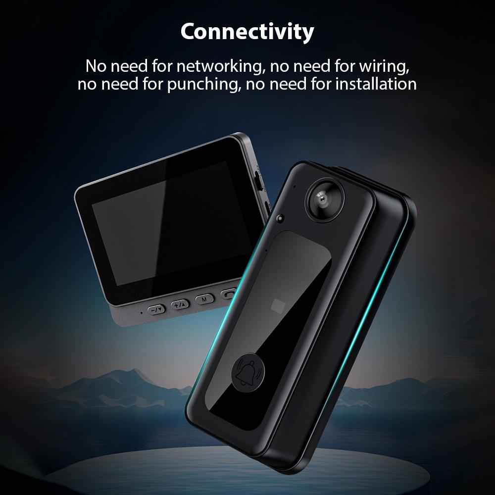 4,3-дюймовый IPS-экран, 2,4G, беспроводной визуальный дверной звонок с внутренней связью с экраном, беспроводное соединение BT