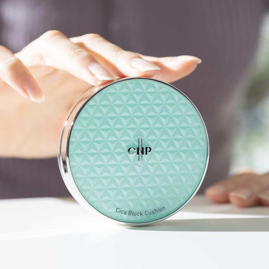 CNP CICA Block Cushion Натуральный Бежевый 13г SPF35 CICA Cica Кушон Уменьшает Покрывает и Маскирует Темные Содержит CNP Корейская Косметика #23 (13г + Сменный блок)