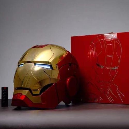 Новый 1:1 шлем Железного человека Mk5 с интеллектуальным голосовым управлением 3 в 1 для ролевых игр с голосовым управлением и подсветкой, модель игрушки для коллекции подарков