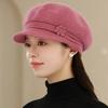 Women Fashion Winter Warm Hat Flower Design Plush Fur Lined Warm Hats For Women Casual Rabbit Fur Blend Outdoor Knitted Cap