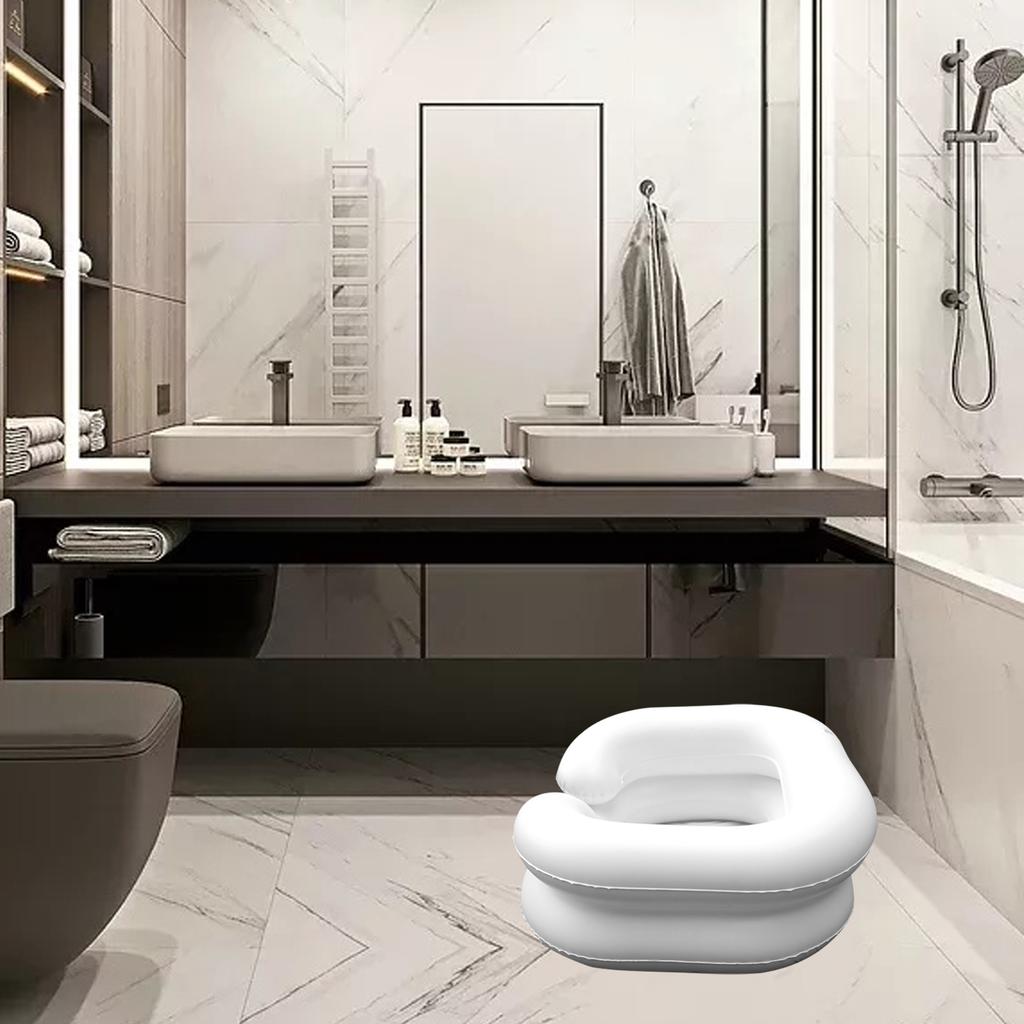 Inflatable Shampoo Basin with Tube Hair Washing Basin Wash Hair In Bed Hair Washing Bowl for Elderly Disabled Pregnant Injured