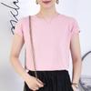 Новый стиль, узкие однотонные топы с круглым вырезом и рукавами «летучая мышь»
