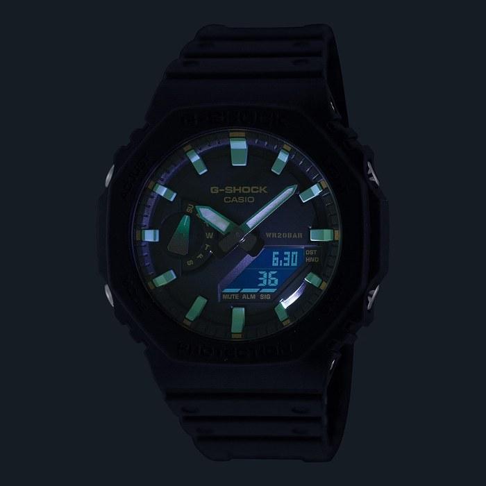 Часы Casio G-Shock GA-2100RC-1A Мужские Черный/Черный/Зеленый