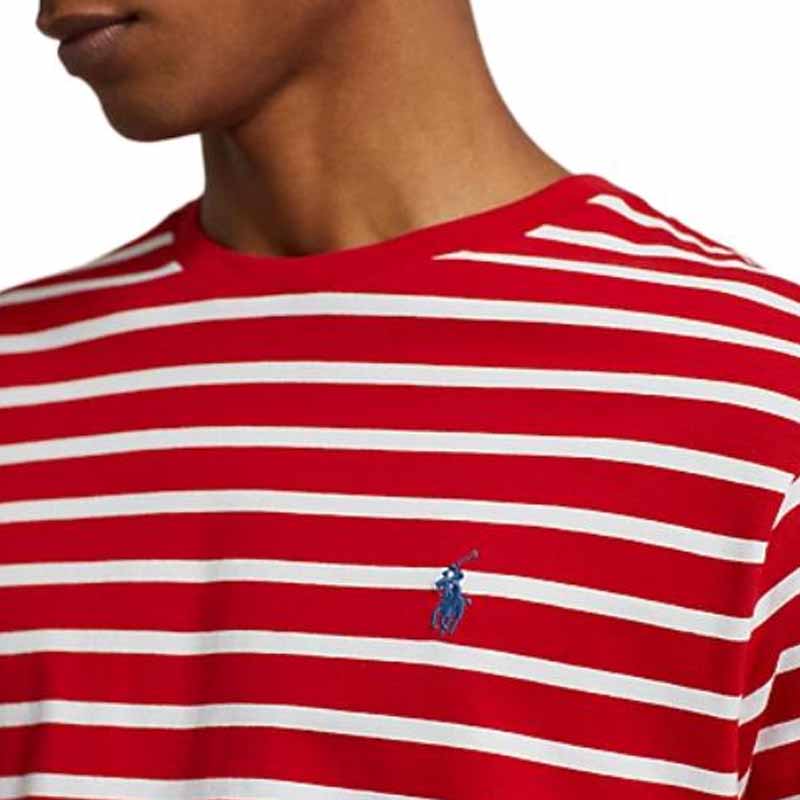 Polo Ralph Lauren Полосатая футболка с вышивкой логотипа с круглым вырезом и короткими рукавами Мужские топы 710934662-003