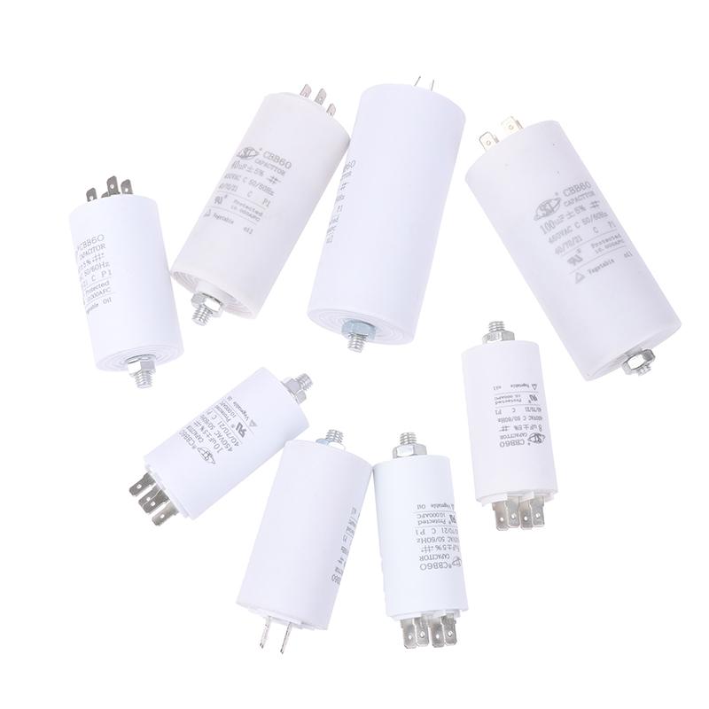 Cbb60 пусковой конденсатор 6Uf~100Uf конденсатор двигателя 50 / 60 Гц 450 В переменного тока с винтом M8 для электродвигателя/стиральной машины