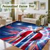Crystal Velvet Square Rug Custom NameErling Haaland Pattern Non Slip Home Floor Decor Rug