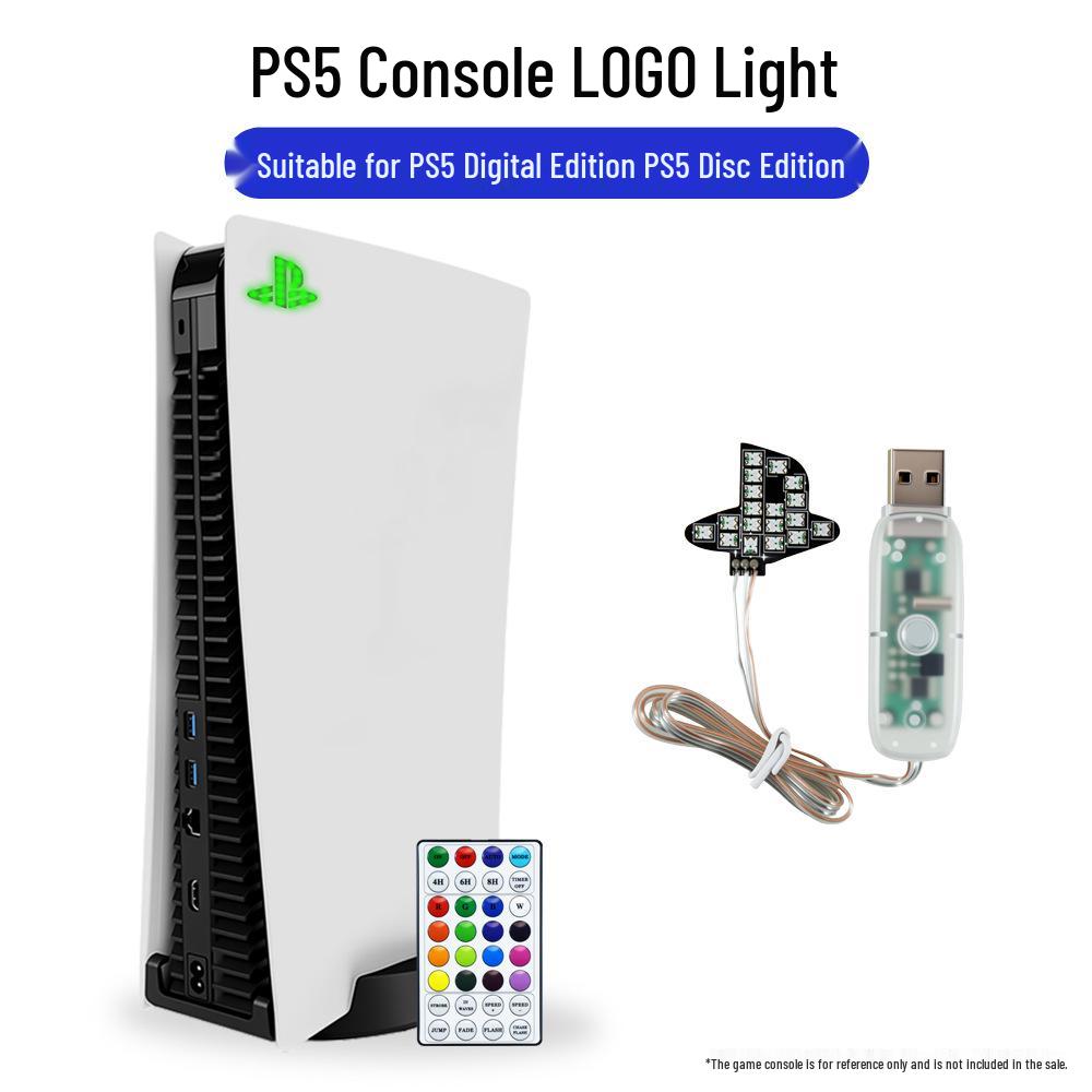 Красочная атмосфера подсветки для консолей PS5 Digital и Disc Edition, Динамическая светодиодная подсветка логотипа