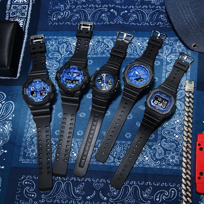 Casio Серия G-SHOCK Head-to-Head × Тема «Цветок кешью» Классический Ударопрочный Двойной дисплей Антимагнитный Кварцевый механизм Ремешок из смолы GA-100BP-1APR
