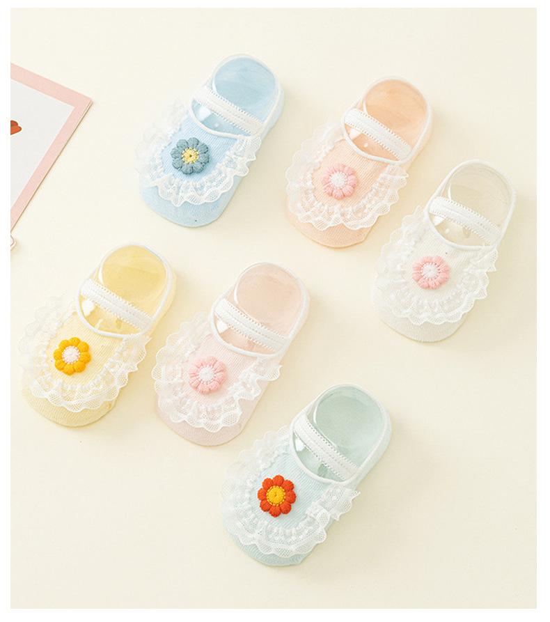Baby Socks Shoes Infants Slipper Non-First Walking Shoes for Toddler Boys Girls Lace Socks