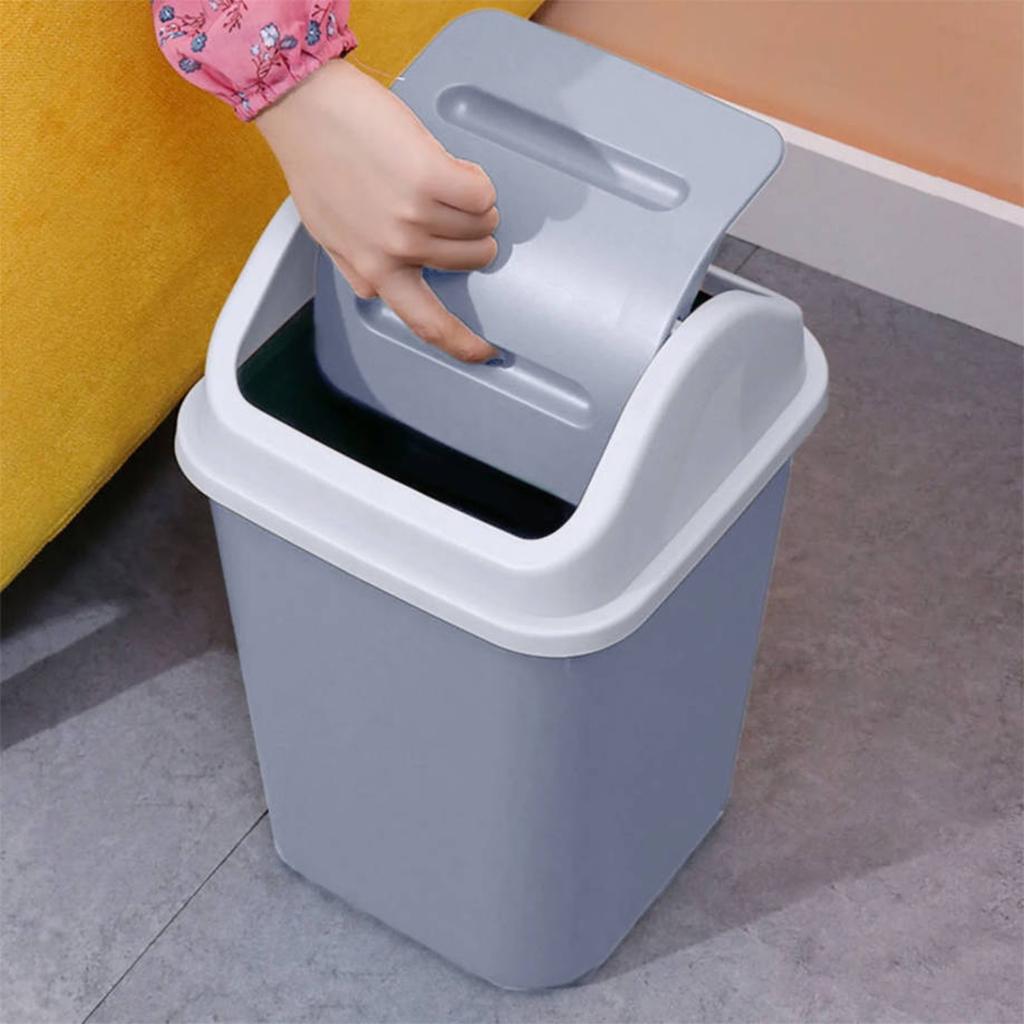 Lid Type Trash Can, Large-capacity Plastic Trash Can For Household Toilets, Living Rooms, Kitchens And Bedrooms.