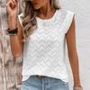 Женская летняя футболка с коротким рукавом, круглым вырезом, ажурной полоской, однотонная, пуловер