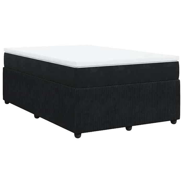 Maison Exclusive - Sommier à lattes de lit avec matelas noir 120x190 cm velours
