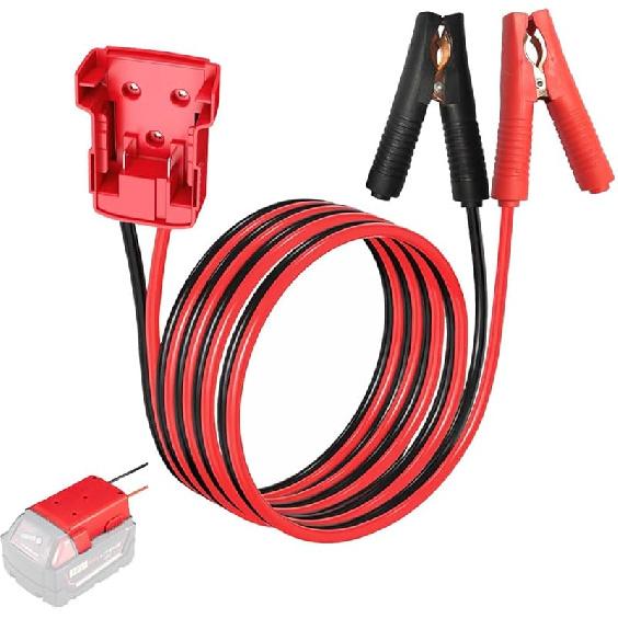 Jumper Cables With Adapter Compatible With Mil.Waukee M18 18V Battery Jumper Starter, Automotive Booster Cables 2Ft 8AWG Cable Power Tool Line,