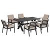 Garden Furniture Set for 6 People, 1 Table and 6 Chairs, 175 X 92 X 73 Cm, Black and Grey