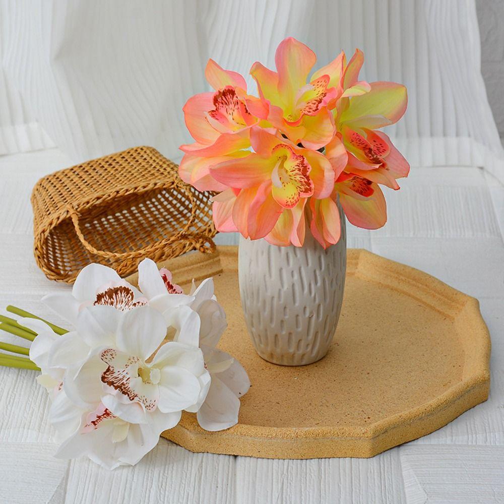 Реалистичные искусственные цветы цимбидиума 6 головок искусственный цветок домашний декор для гостиной