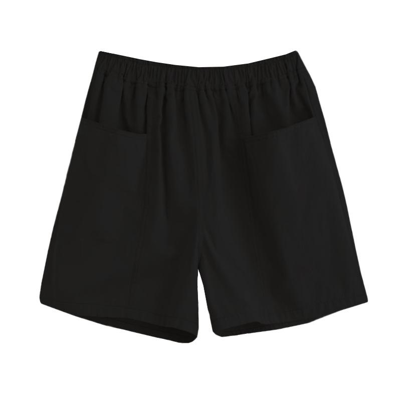 Хлопковые шорты больших размеров в корейском стиле: Летний повседневный дизайн с карманами для женщин