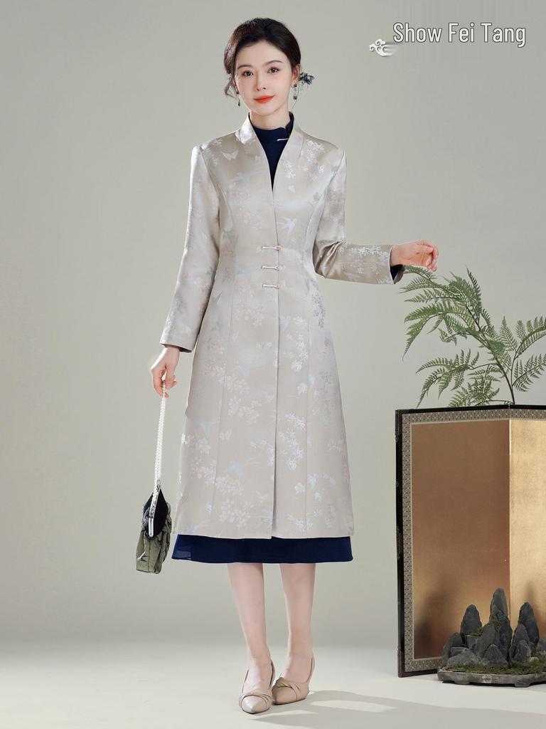 Showguan Tang 2025 Autumn/Winter Retro Chinese Cheongsam Windbreaker Coat